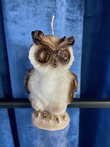 Świeca Sowa lustrzana brąz  14 