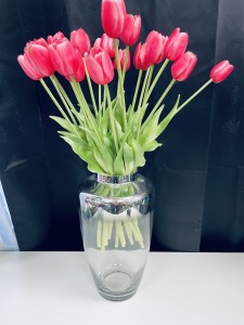 Wazon szklany  srebrny 30