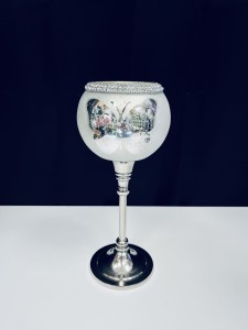 Świecznik Kielich motyl srebrny 29