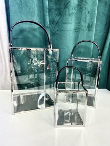 zestaw lampionów srebrnych 