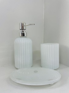 Zestaw pojemników do łazienki biały 