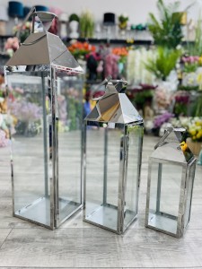 Zestaw lampionów srebrnych   3szt.  