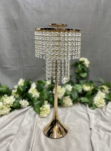 Świecznik złoty Glamour z kryształami 58