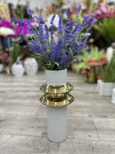 Wazon biało złoty 33