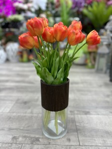 Wazon szklano-drewniany 26