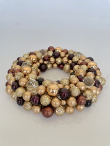 Wianek ozdobny bordowo złoty  25 