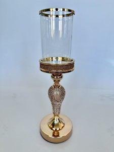 Świecznik  złoty  z cyrkoniami 39