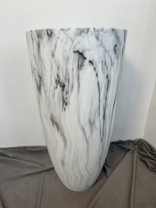 Donica biała marmur 80