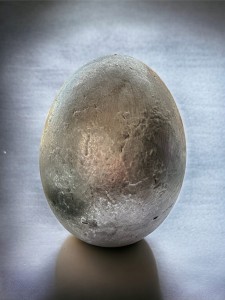 Jajko  postarzałe srebro 23