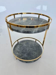 Taca dwupiętrowa obrotowa  złota 26