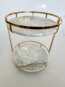 Taca dwupiętrowa obrotowa  złota 26 