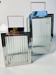 Zestaw lampionów srebrnych  2szt 