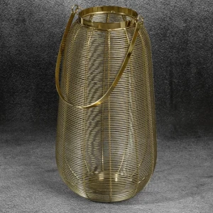 Lampion metalowy złoty 33