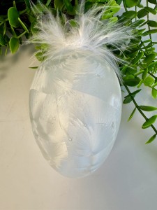 Jajko szklane białe do zawieszenia 12