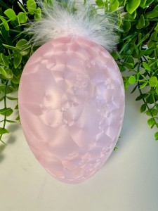 Jajko szklane różowe  do zawieszenia 16