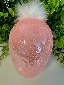 Jajko szklane różowe  do zawieszenia 16 