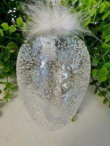 Jajko szklane holo  do zawieszenia 16  