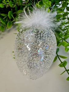 Jajko szklane holo  do zawieszenia 12  