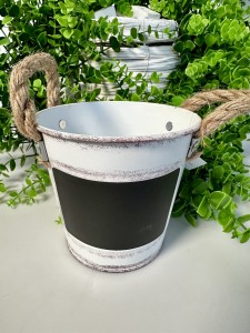 Donica metalowa biała 12