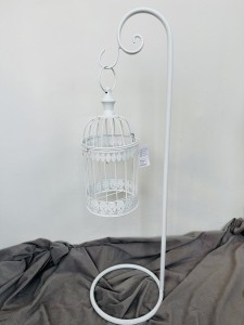 Lampion klatka biała 78