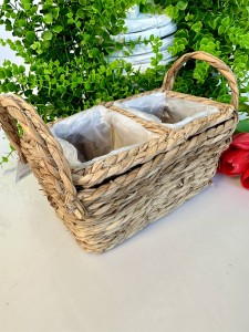 Rynienka   plecioną brązowa na 2 kwiatki 13