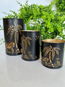 Zestaw lampionów czarno-złotych kpl 3