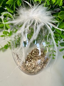 Jajko szklane zlote   do zawieszenia 12