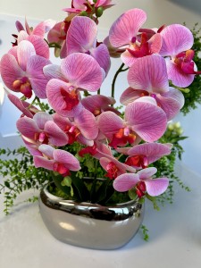 Storczyk silikonowy różowy  srebrnej osłonce  55 