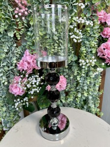 Świecznik glamour 3 czarne kule 40 