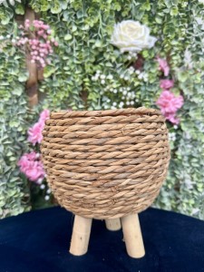 Donica brązowa stojąca kosz wiklinowy 22