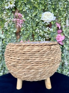 Donica brązowa stojąca kosz wiklinowy 23
