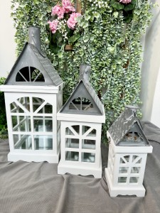 Zestaw 3 lampionów białych  