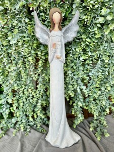 Aniołek biało srebrny 58