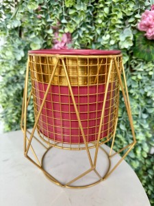 Kwietnik metalowy złoto-różowy ze stojakiem 23 