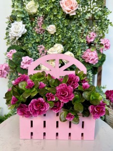 Płotek drewniany różowy 28