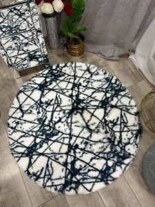 Dywanik włochacz biało-szary 100 