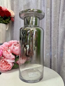 Wazon szklany srebrny 37