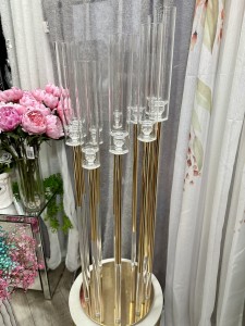 Świecznik 10 ramienny złoty