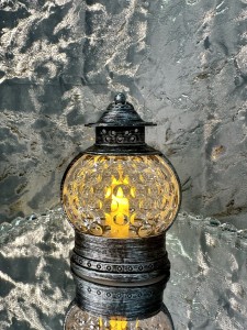 Lampion srebrny LED 13