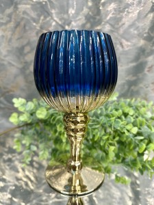 Świecznik Kielich złoto-niebieski 20