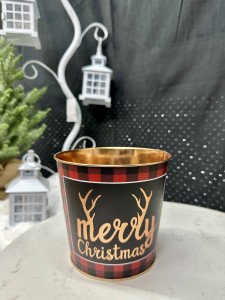 Osłonka metalowa świąteczna czerwona 14