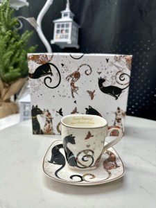 Zestaw filiżanek do espresso w koty