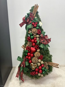 Choinka stożek z dekorem 90