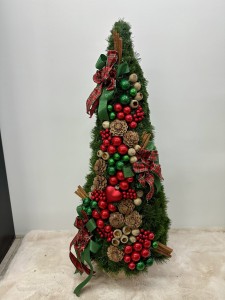 Choinka stożek z dekorem 110