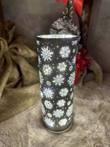 Lampion dekoracyjny srebrny  LED 25 