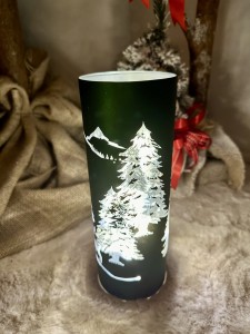 Lampion dekoracyjny zielony  LED 25 