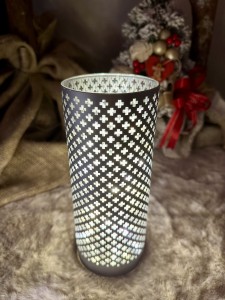 Lampion dekoracyjny srebrny LED 20  