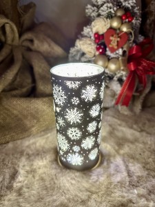 Lampion dekoracyjny srebrny  LED 15 