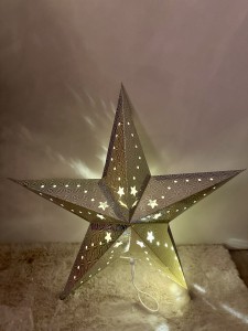 Gwiazda papierowa srebrna  LED 50