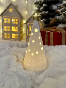 Choinka ceramiczna stożek  LED 18